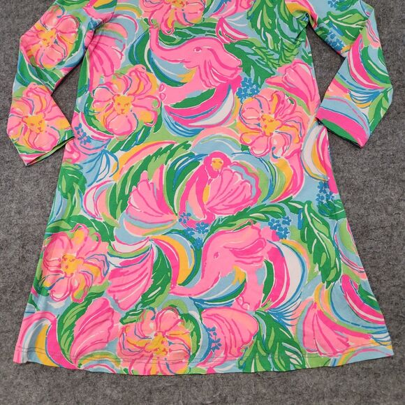 Lilly Pulitzer Womens XS Ophelia So A Peeling Swing Dress Elephant Floral Summer - Picture 4 of 15